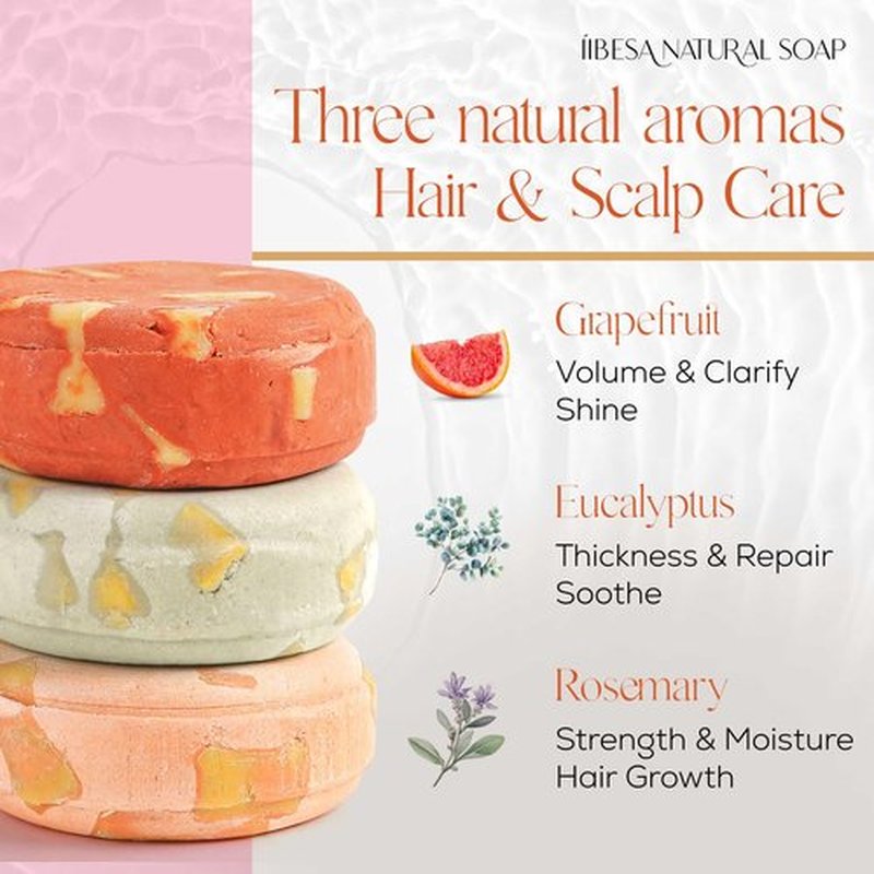 IIBESA Rice Water Shampoo Bar - Hair Growth & Strengthening Deep Moisturizing - made in Japan Organic Ingredients - Solid Shampoo Bars For All Hair Types - Essential Oils - Rosemary
