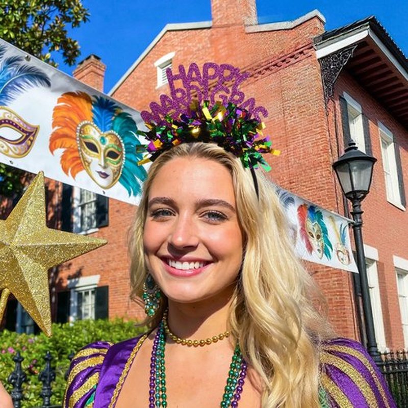 OAOLEER 3 PCS Mardi Gras Headbands for Girls, Mask Fleur De Lis Hairband Mardi Gras Glitter Hair Accessories for Women Adults