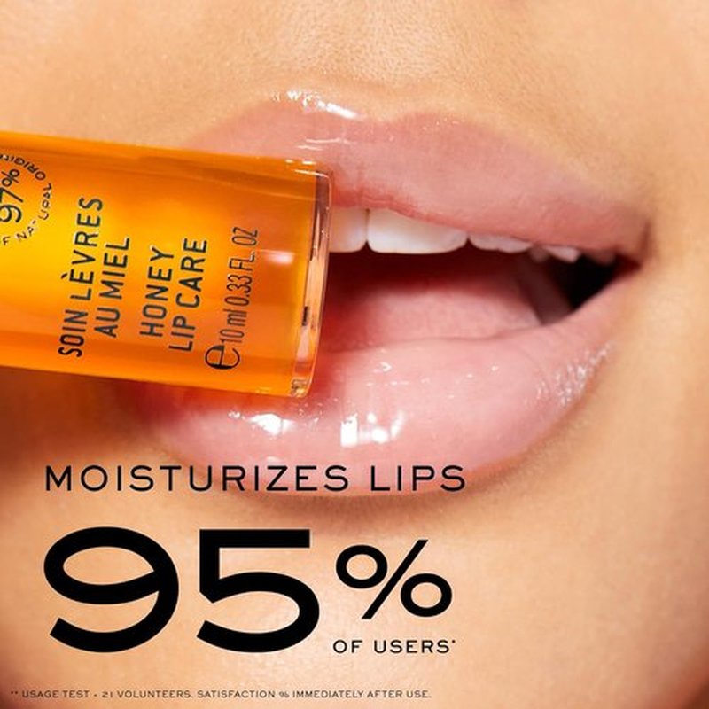 NUXE Rêve de Miel Honey Lip Gloss - Moisturizing & Shiny Finish with Vitamin E & Lavender | 0.33 Fl Oz