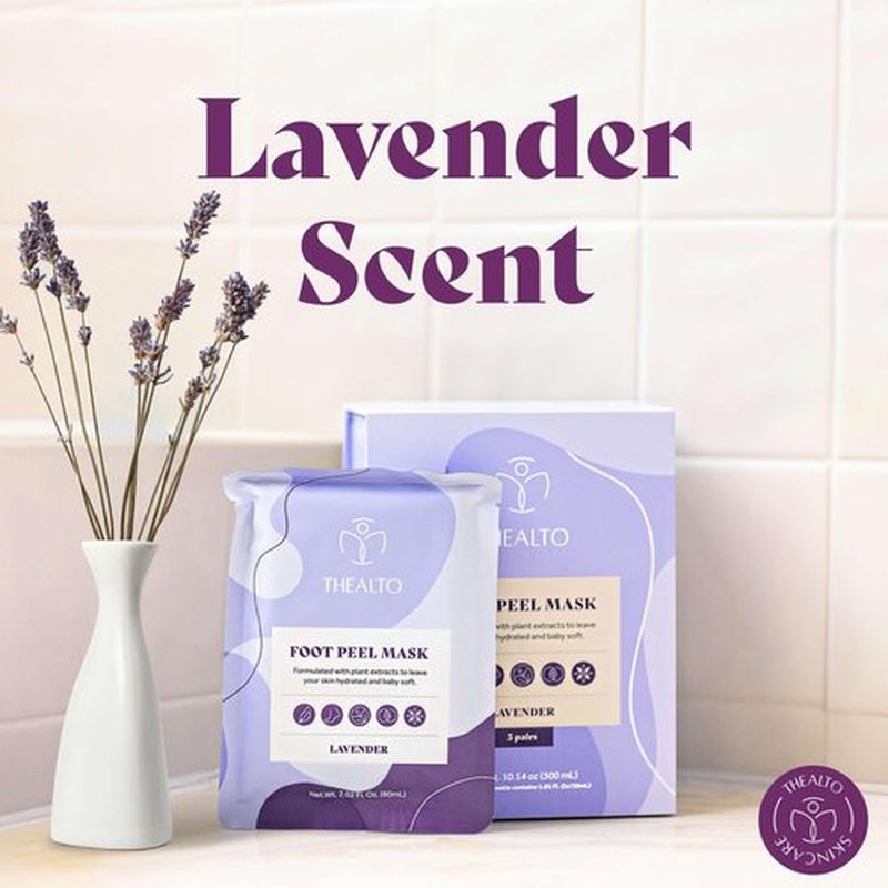 Foot Peel Mask, 5 Pack - For Dry, Cracked, and Calloused Feet - Lavender Scent - With Plant Extract for Baby Soft Feet - Home Spa Treatment