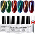 Gsnagole Gel Nail Polish Kit - Cat Eye Magnetic Gel Nail Polish Set, UV LED Soak Off Nail Art Varnish, Manicure Gift Set (Includes Magnet, 10ml per Bottle). (LLMY-1-6)