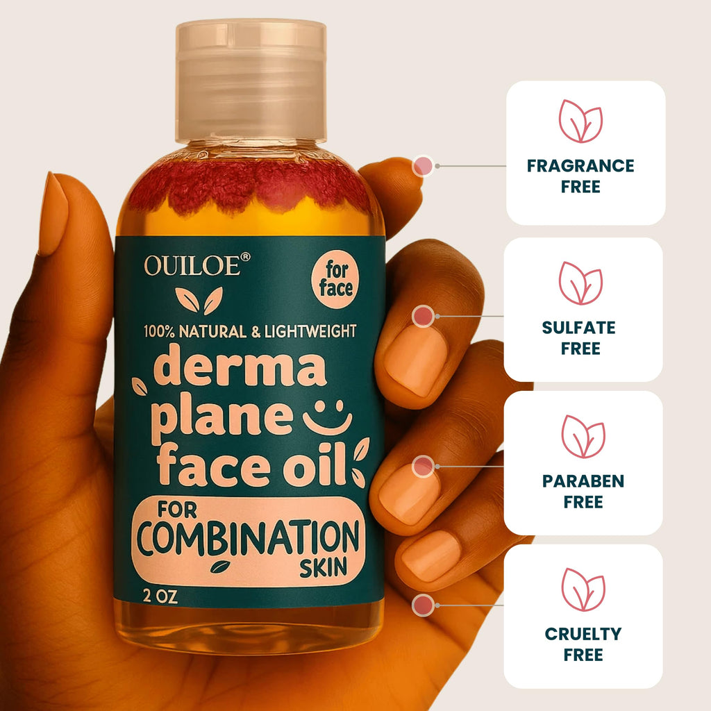 Dermaplaning Oil for Women with Combination Skin - Face Shaving Oil - Safe for Acne Prone Skin - Non Comedogenic, Fragrance Free, Natural and Lightweight for Irritation Free Face Shave, 4oz by Ouiloe