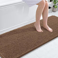 OLANLY Bathroom Runner Rugs - Extra Soft Chenille Bath Mat with Rubber Backing | 70x24 Mocha, Quick Dry & Machine Washable