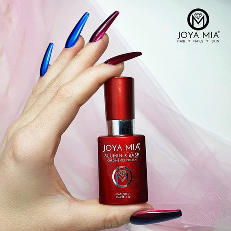 Joya Mia Aluminix Chrome Gel Nail Polish – Silver Base to achieve Chrome effect. Easy Application for Salon-Quality Results – Ideal for Beginners & Professionals – Long-lasting, Easy to Soak Off –15ml