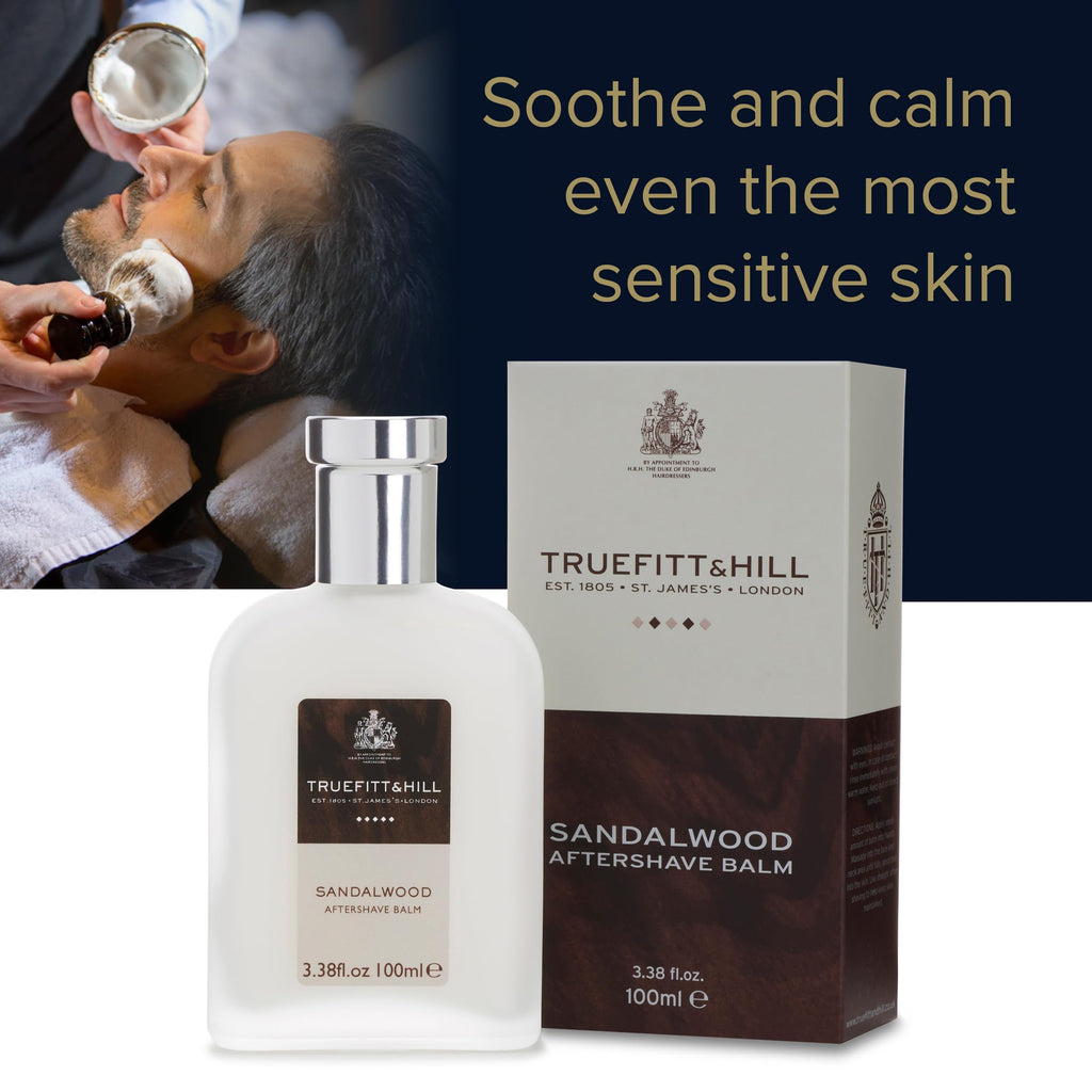 Truefitt & Hill Sandalwood After Shave Balm for Men, Fresh Classic scent, 3.38 oz.