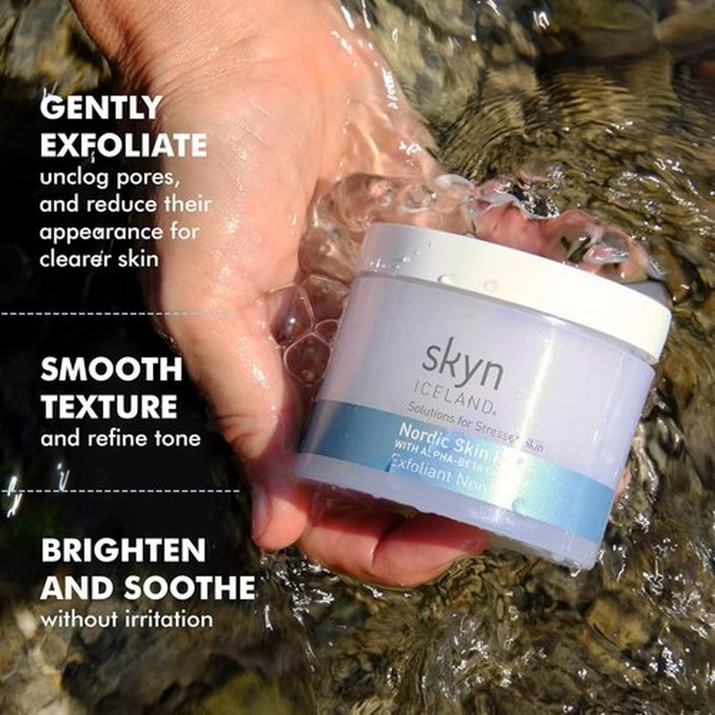 Skyn ICELAND Nordic Skin Resurfacing Facial Pads - Exfoliating AHA & BHA Peel for Fine Lines | 60 Pads