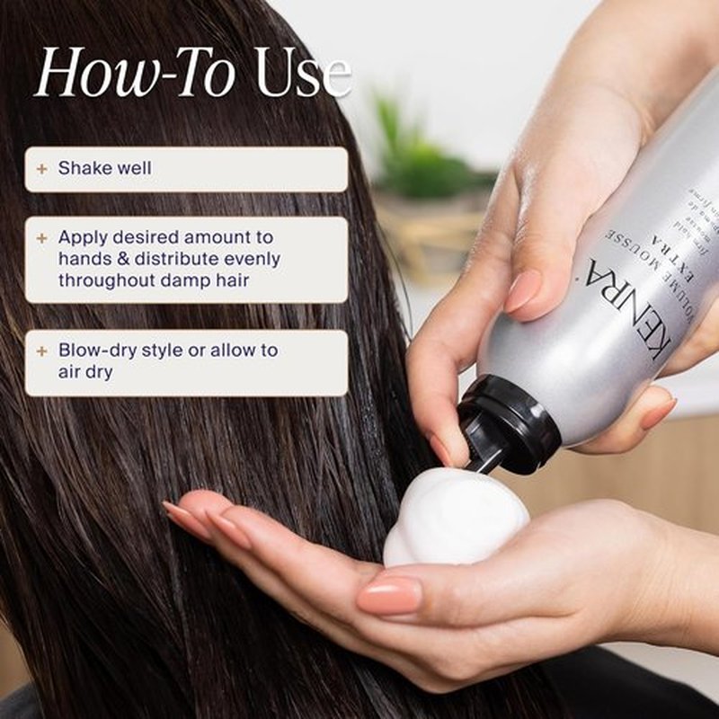 Kenra Volume Mousse Extra 17 - Firm Hold Lightweight Formula | Tames Frizz & Conditions | 8 oz