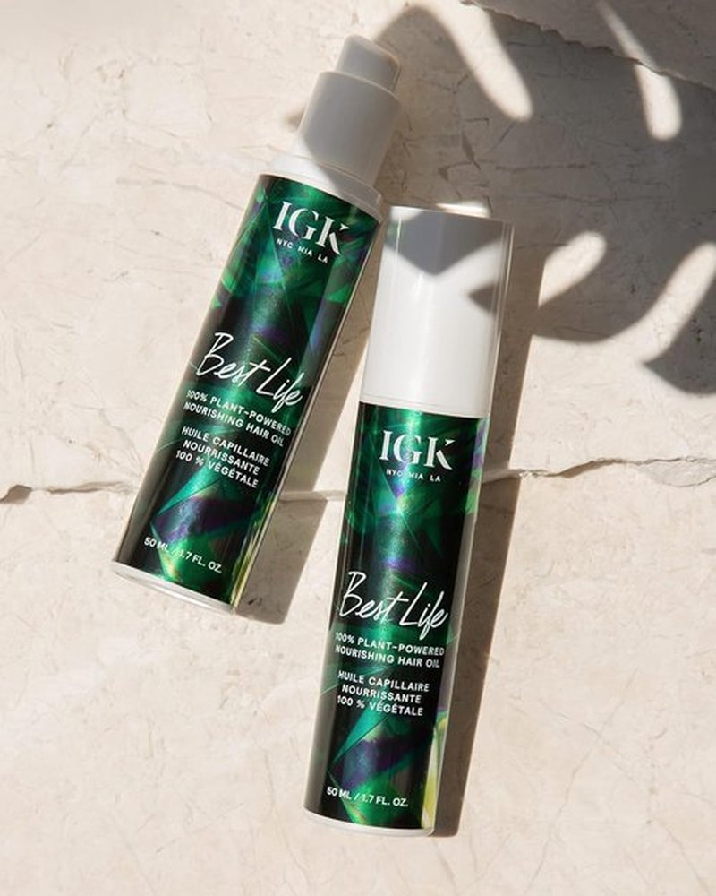 IGK Best Life Nourishing Hair Oil - 100% Plant Powered, Vegan, Heat Protectant for Smooth, Soft Hair