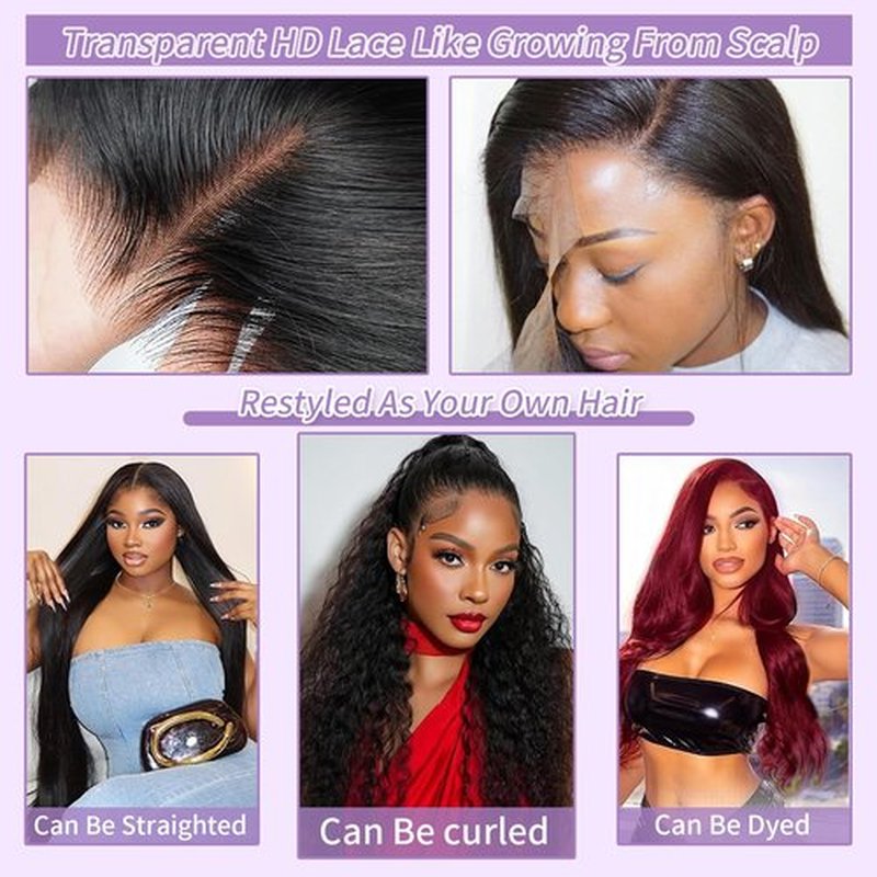 DAFIY 100% Human Hair High-temperature Verification,13x6 Body Wave Lace Front Women Wigs 200 Density Glueless Natural Color 24 Inch,Free Mystery Random Jewelry Pack(order from buy-one-get-one-page)