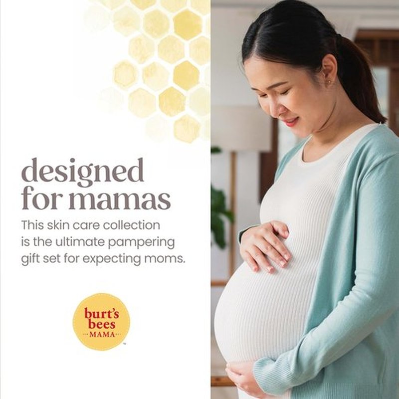 Burt’s Bees Mama Gift Set - Natural Skin Care Essentials | Lip Balm, Leg Cream & Belly Butter, 0.15 oz/3.38 oz/6.5 oz