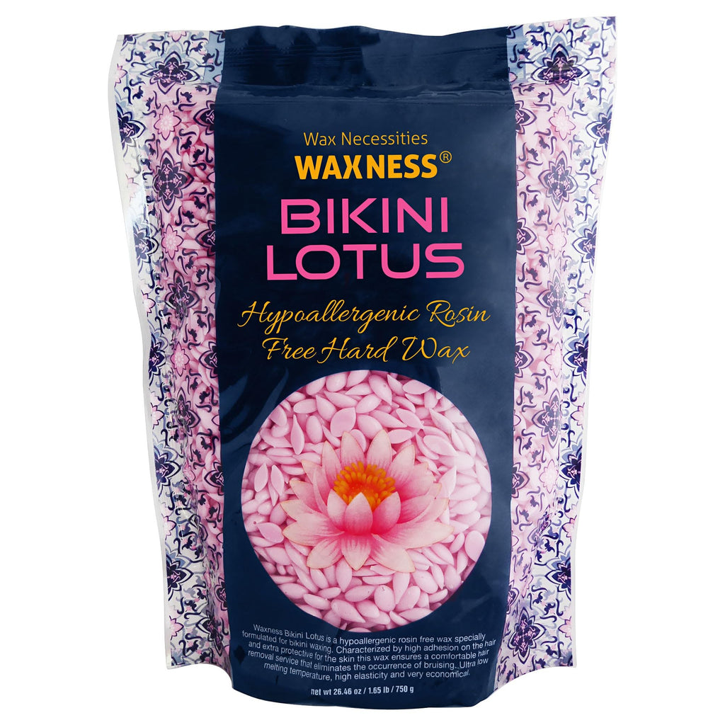 Waxness Bikini Lotus Hard Wax Beads 1.65 lb (750 g) Pack of 2 – Stripless Professional Hard Wax for Face & Body, Smooth Application, Suitable for Sensitive Skin – Made in Italy