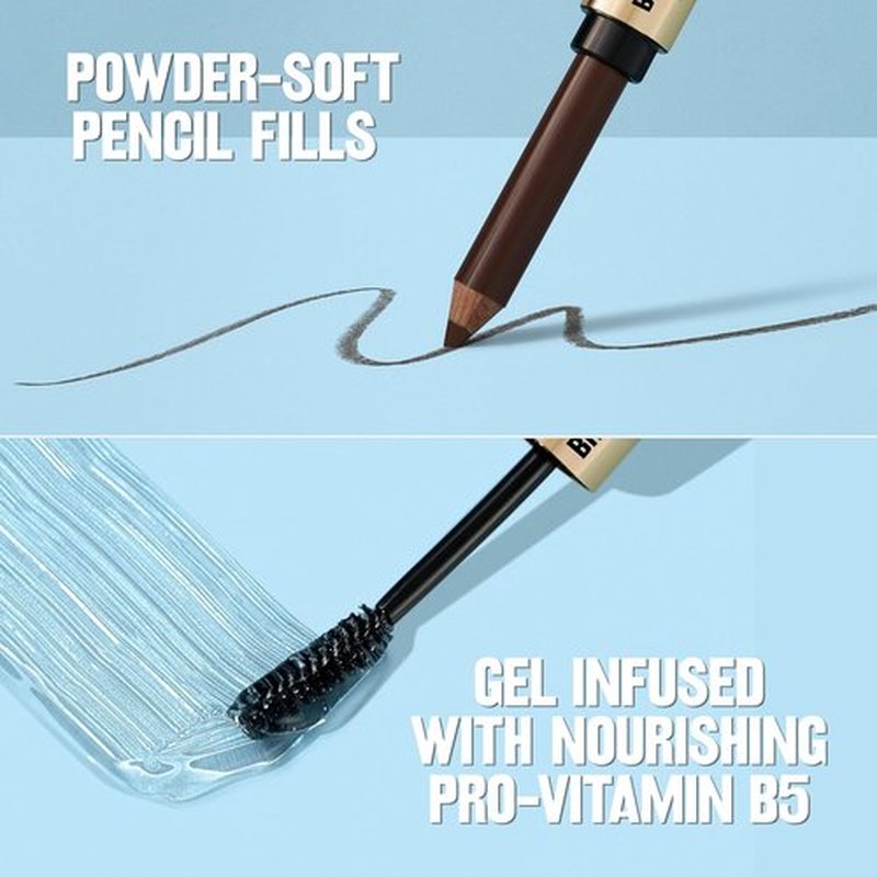 Revlon ColorStay Brow Fantasy - All-In-One Eyebrow Powder Pencil & Shaping Gel | 16HR Smudge-Proof, Dark Brown