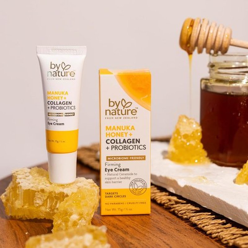 By Nature Eye Cream - Hydrating Under Eye Cream with Manuka Honey & Collagen - .5oz for Dark Circles