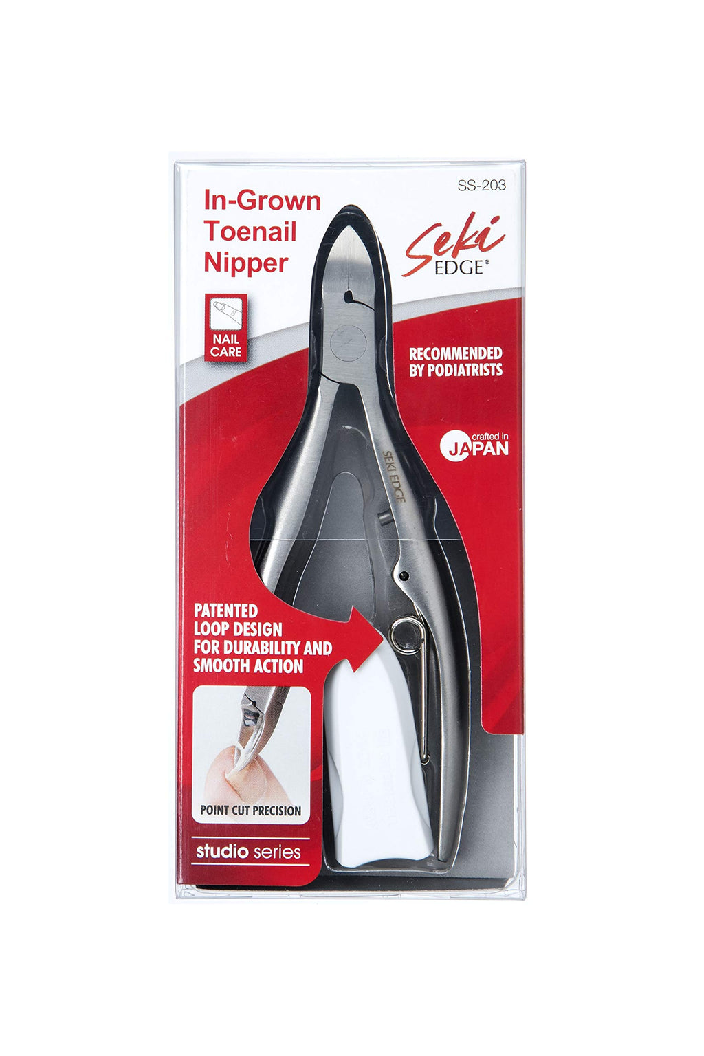 Seki Edge Ingrown Toenail Nipper (SS-203) - Stainless Steel Ingrown Toenail Tool Nail Cutter Nippers for Small Precise Cuts to Prevent in Grown Nails - Pedicure Tools for Men & Women - Made in Japan