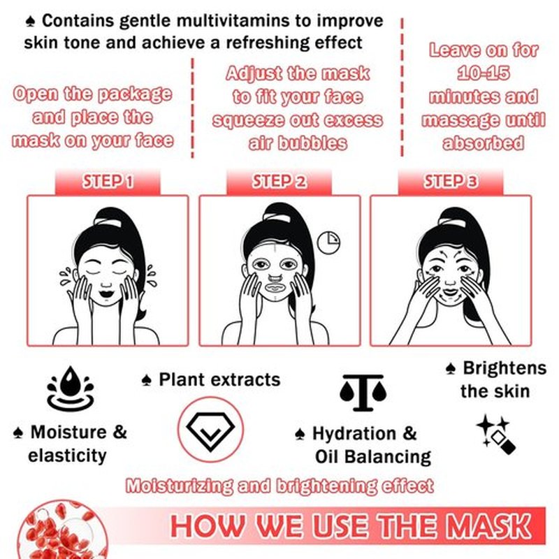 Skiennix 8PCS Hydrating Facial Sheet Masks - Moisturizing for All Skin Types | Revitalize Your Skin