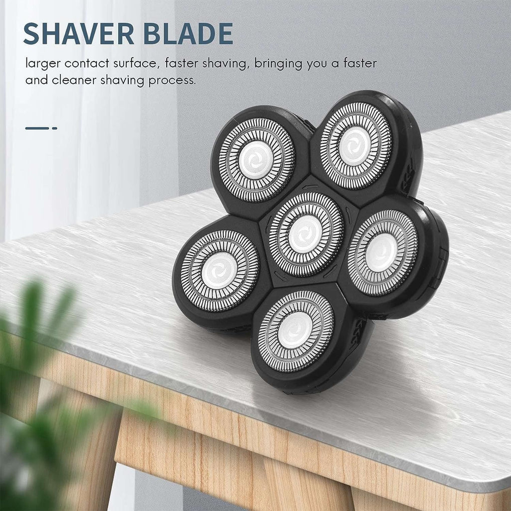 Head Shavers Replacement Blades, 6 Blades Shaver for Bald Men Replacement, Easy Install Electric Razor, Shaver Replacement Blades, Head Shavers for Bald Men (6 Heads)