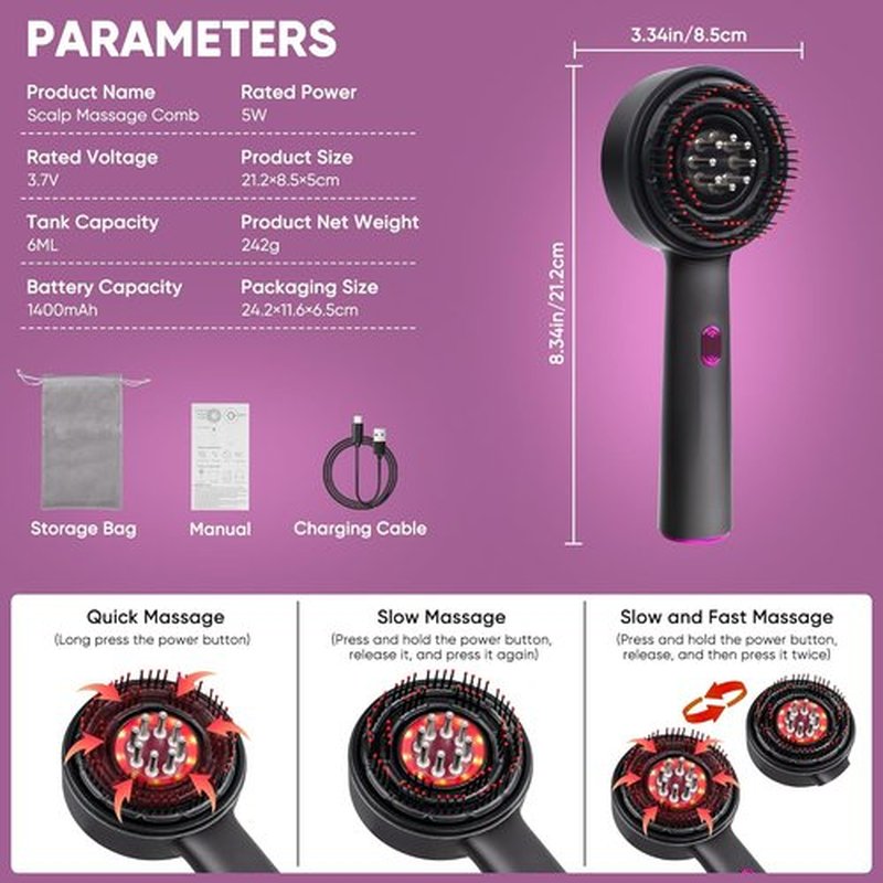 Skiennix 3-in-1 Scalp Massager - Electric Hair Growth Oil Applicator & Waterproof Brush