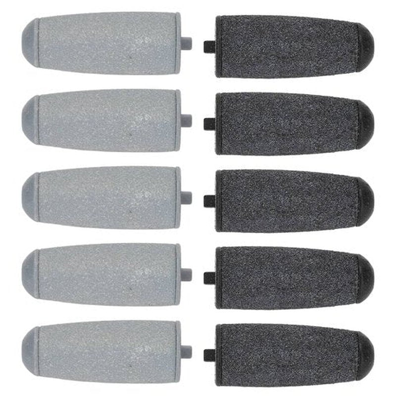 Replacement Roller Head,Electric Foot Grinder Replacement Head,5pcs Coarse and 5pcs Fine Refill Heads,Foot File Accessory for Callus Remover(Black, Grey)