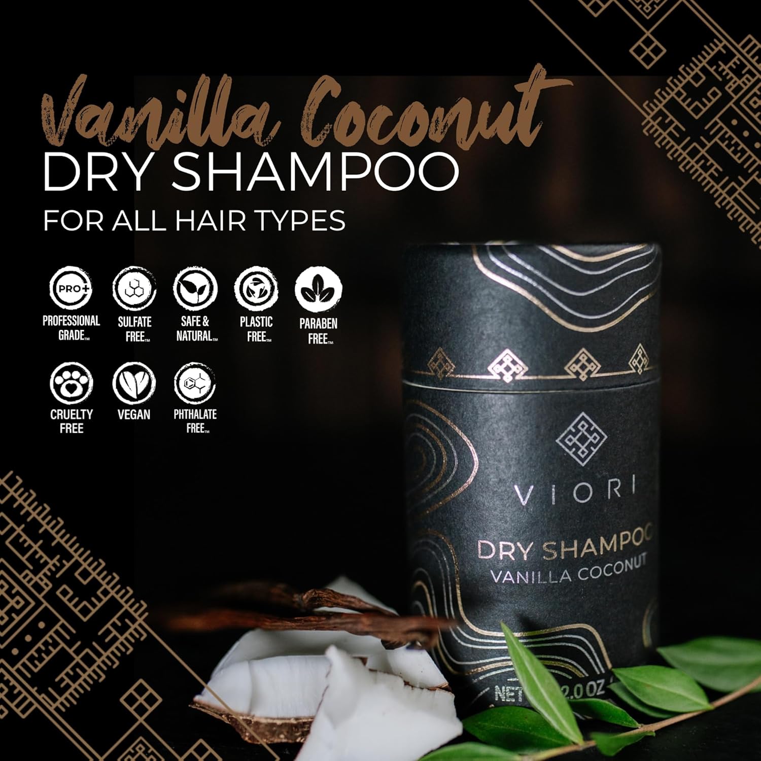 Viori Dry Shampoo Powder - Vanilla Coconut | Fast-Absorbing, Volumizing Formula for Oily Hair