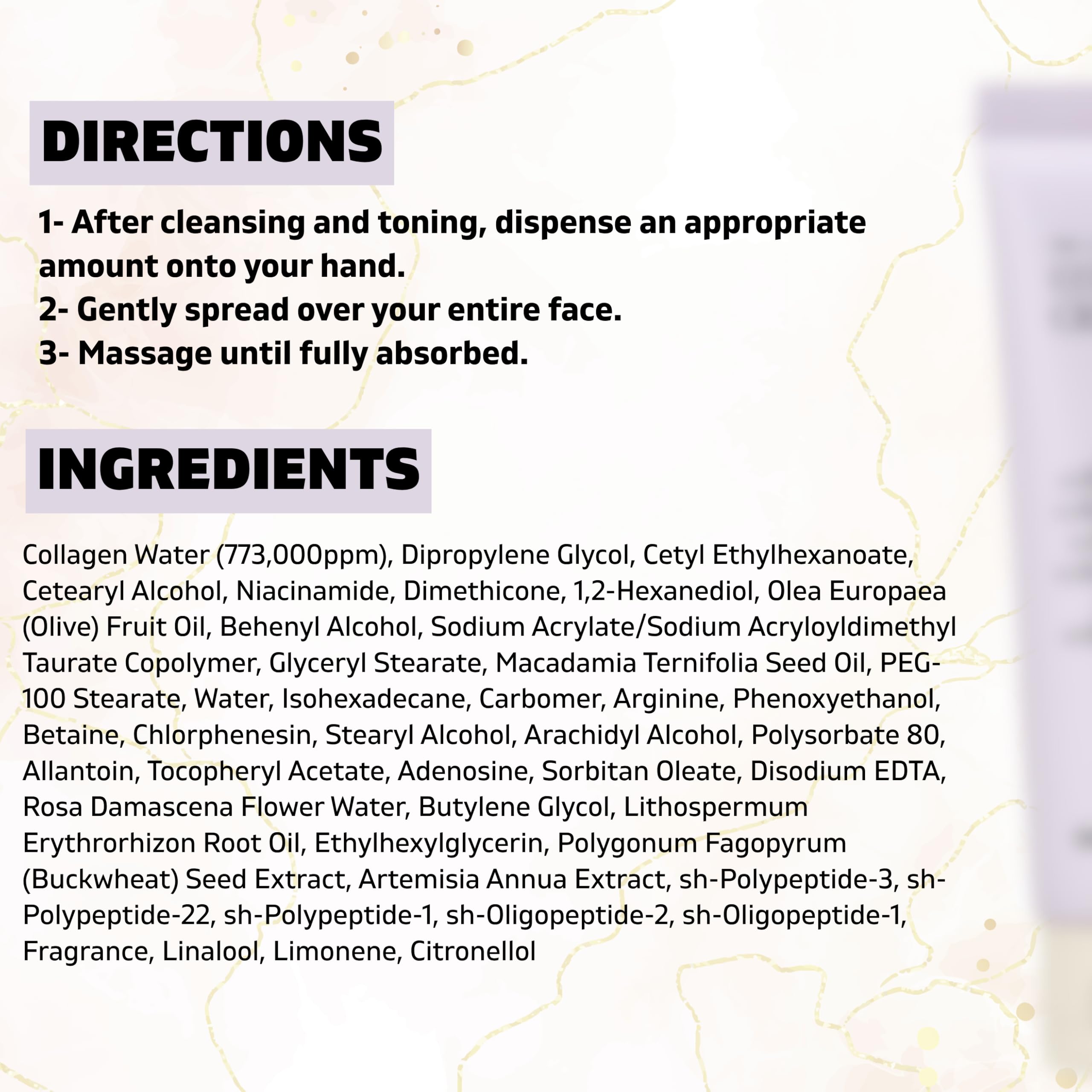ElixirLab Collagen Cream 773,000ppm | 1.76 oz Korean Firming Moisturizer with Niacinamide, Peptides & Adenosine | Anti-Aging Elasticity & Wrinkle Care for Dry Mature Skin