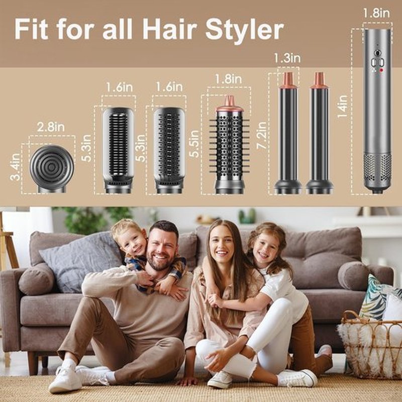 Air Styler Hair Dryer Brush - 6 in 1 Hair Styler Ionic Auto Wrap Hot Air Curler Blow Dryer Brush, 38m/s High Speed Blowout Airflow Hair Dryer Multi Styler Fast Drying Styling for Curly/Straight Hair