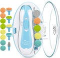 Royal Angels Upgraded 21 in 1 Baby Nail Trimmer with Labeled Case, 13 Extra Replacement Pads, Safe Electric Baby Nail File Kit for Newborns & Toddlers, Whisper Quiet Nail Clipper with LED Light (Blue)