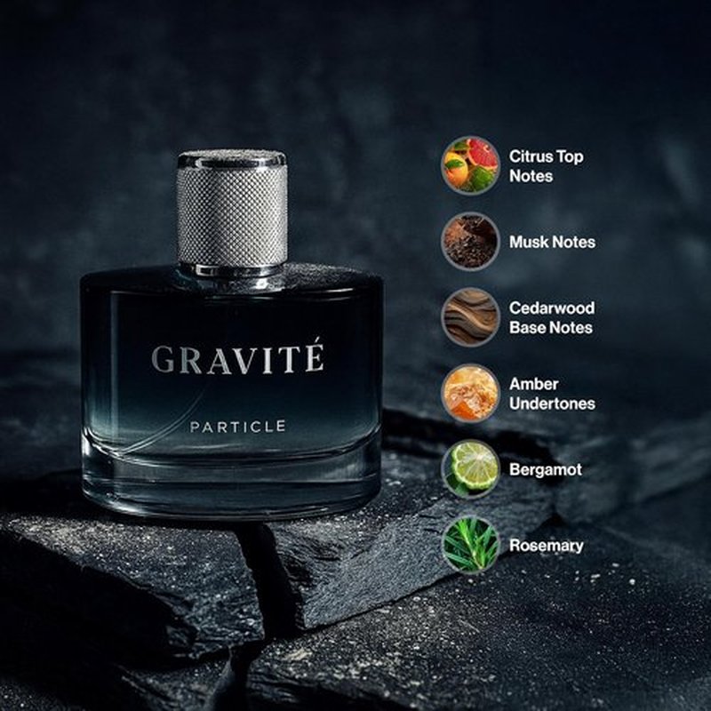 Particle Gravité Cologne Spray for Men - Long Lasting Woody Citrus Fragrance | 3.38 FL OZ
