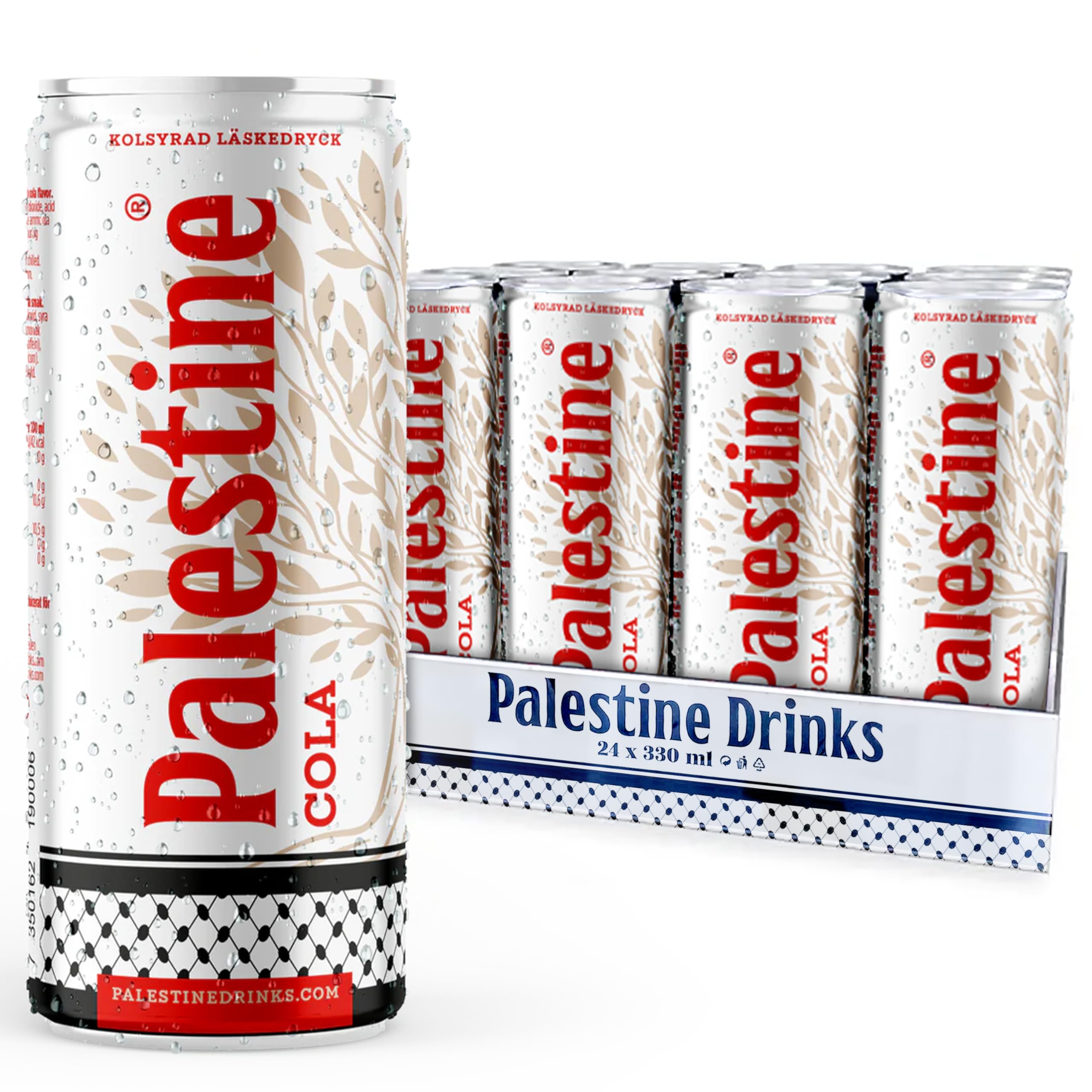 Palestine Cola Carbonated Soft Drink, 330ml Can, 24-Pack