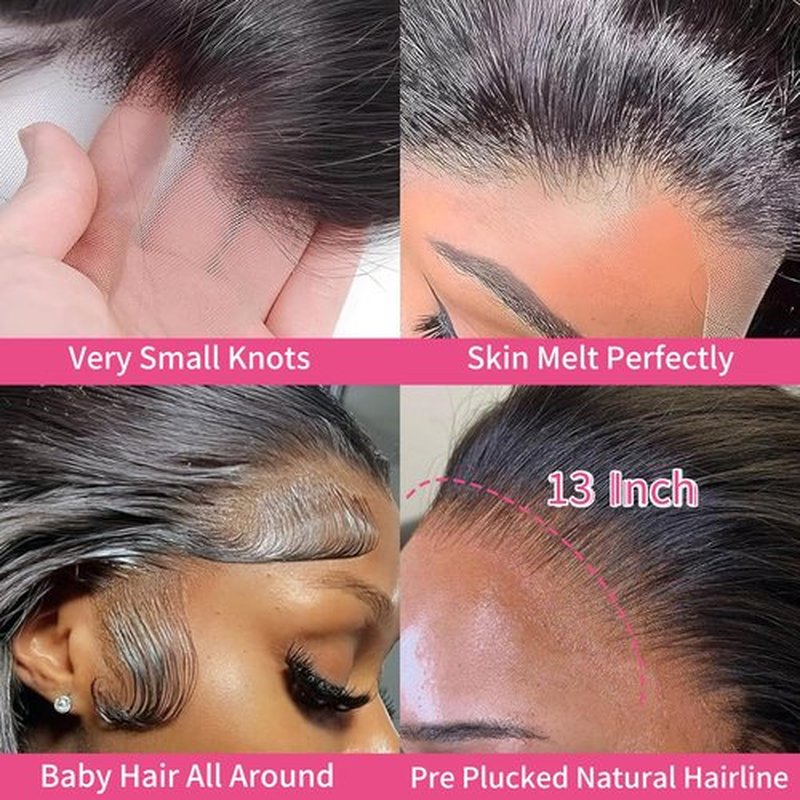 optenpg 24 Inch 13x6 Lace Front Wigs Human Hair Pre Plucked Body Wave HD Lace Frontal Wigs Human Hair 200% Density Glueless Wigs Human Hair for Women