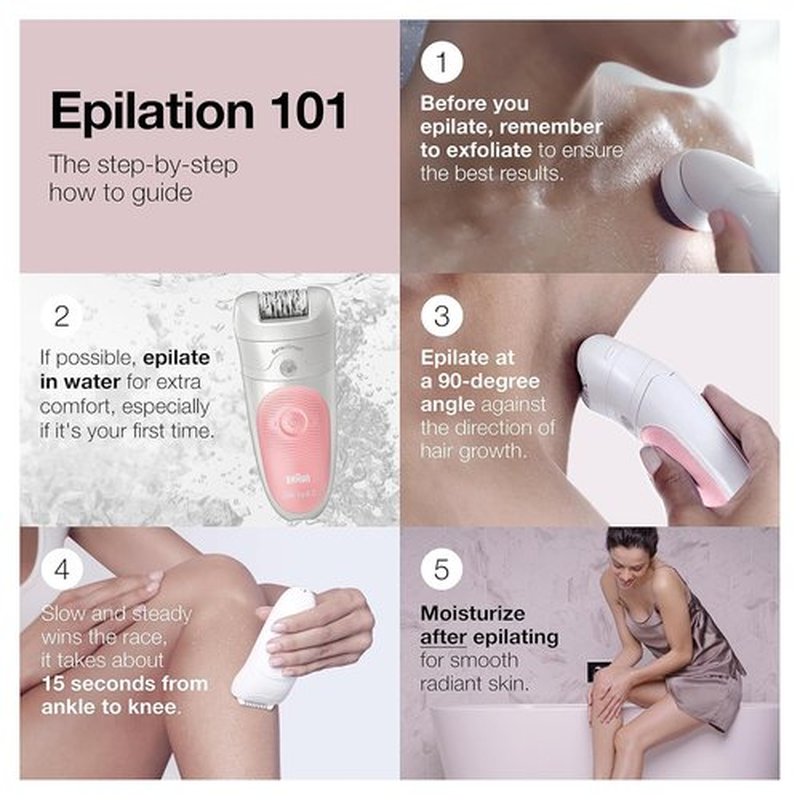 Braun Silk-épil 5 Epilator | Cordless Hair Removal Device with Shaver & Trimmer - 6 Piece Set