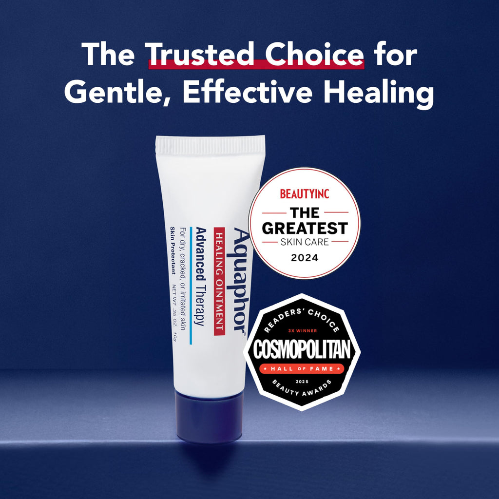 Aquaphor Healing Ointment Advanced Therapy Skin Protectant, Dry Skin Body Moisturizer, 0.35 Oz Tubes, Pack of 24