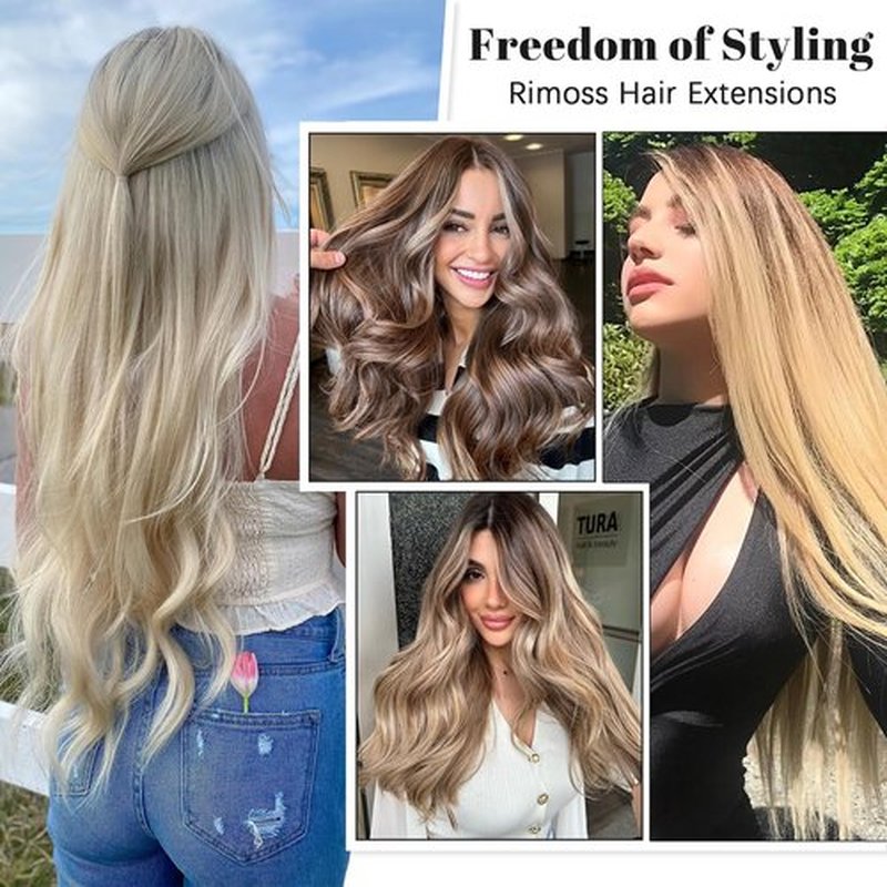 Rimoss Clip in Hair Extensions Real Human Hair - 22 Inch 120g 7pcs, Burgundy Red Color - Soft Remy Human Hair Clip in Extensions Straight Double Weft for Women (#99J 22 Inch)