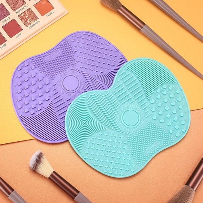 Skiennix Silicone Makeup Brush Cleaning Mat - Portable Suction Cup Cleaner for Brushes | 2 Pcs Set