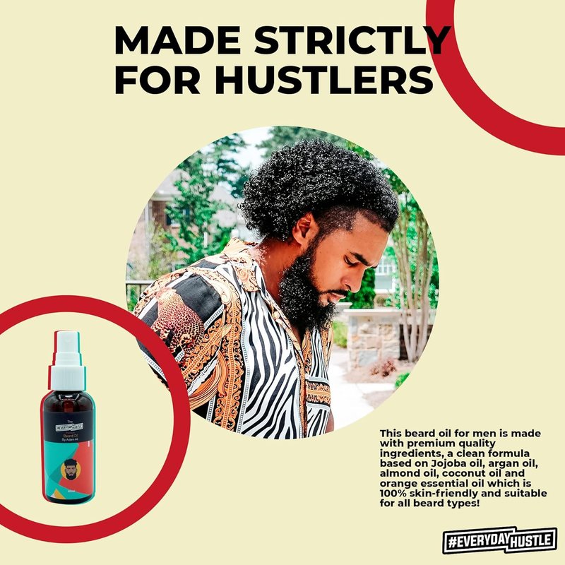 Adam Ali Beard Oil for Black Men - Lightweight Hydrating Serum for Soft Facial Hair | Jasmine Scent, 60ml