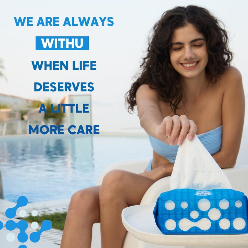 WITHU Disposable Face Towels, Ultra Soft, Biodegradable Makeup Remover Wipes, Hypoallergenic & Lint-Free Towelettes for Facial Cleansing, Multi-Use Dry Washcloths for All Skin Types/Daily 60 Ct