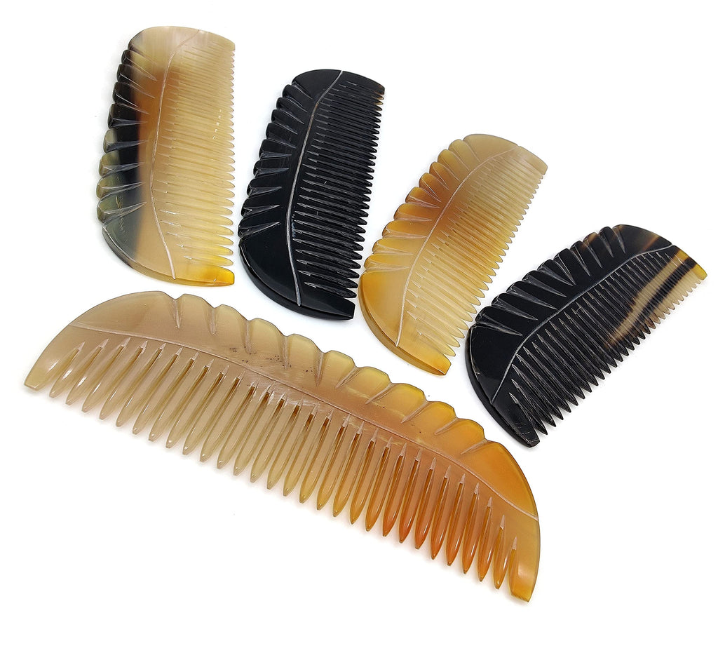 5MOONSUN5's Ox Horn Comb - Premium Quality 100% Handmade Anti Static Natural Fine Horn Pocket Comb - Professional Detangling Massage - Great Gift - 5.5 inch