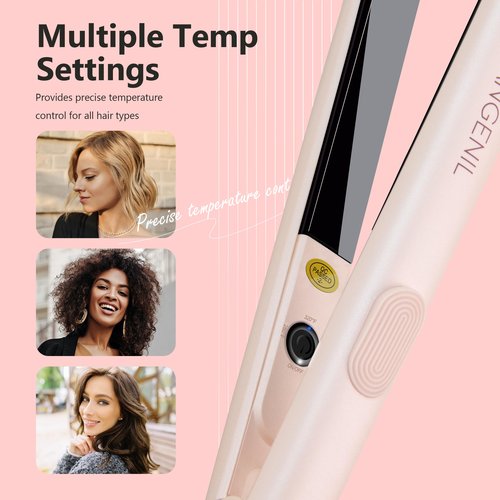 ANGENIL Ultra Mini Hair Straightener Flat Iron for Short Hair, 0.7 Inch Ceramic Dual Voltage Hair Straightener, Small Flat Iron Edges with Silicone Heat Resistant, Fast Heating (280℉- 320℉ -380℉)