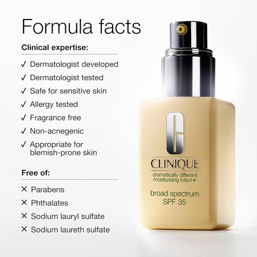 Clinique 3-Step Moisturizing Lotion+ | Hydrating Formula with Glycerin | SPF 35 | For Dry to Combination Skin