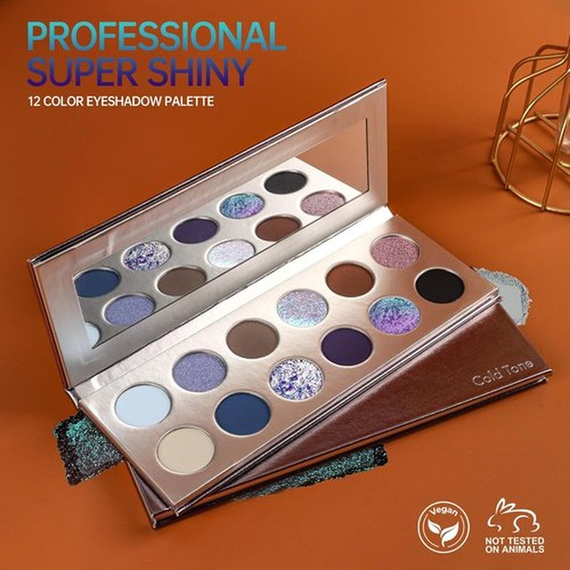 Skiennix Professional 12 Color Eyeshadow Palette - Multichrome & Matte Finish, Long-Lasting, Vegan