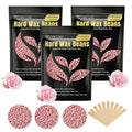 Auperwel Painless Hard Wax Beans for Hair Removal, 10.5oz Upgraded Formula for Face, Eyebrow, Brazilian Bikini with 10 Applicators (3 Rose)