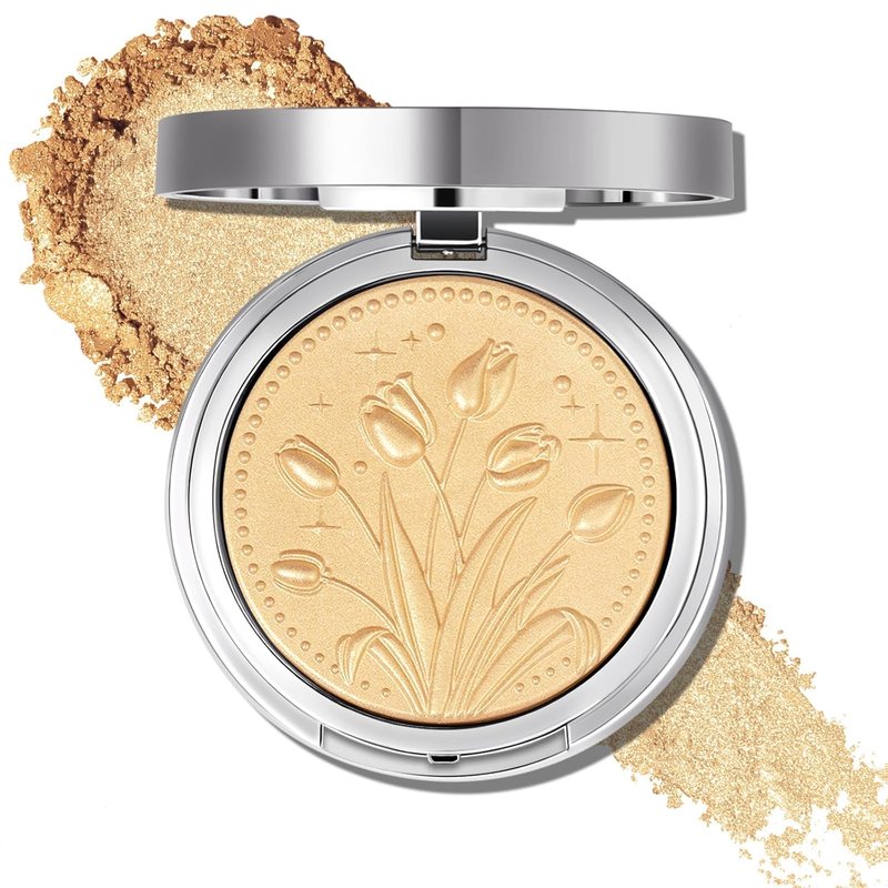 UCANBE Sparkle Bomb Highlighter - Weightless Buildable Illuminator Palette for Face & Body | Luxurious Golden