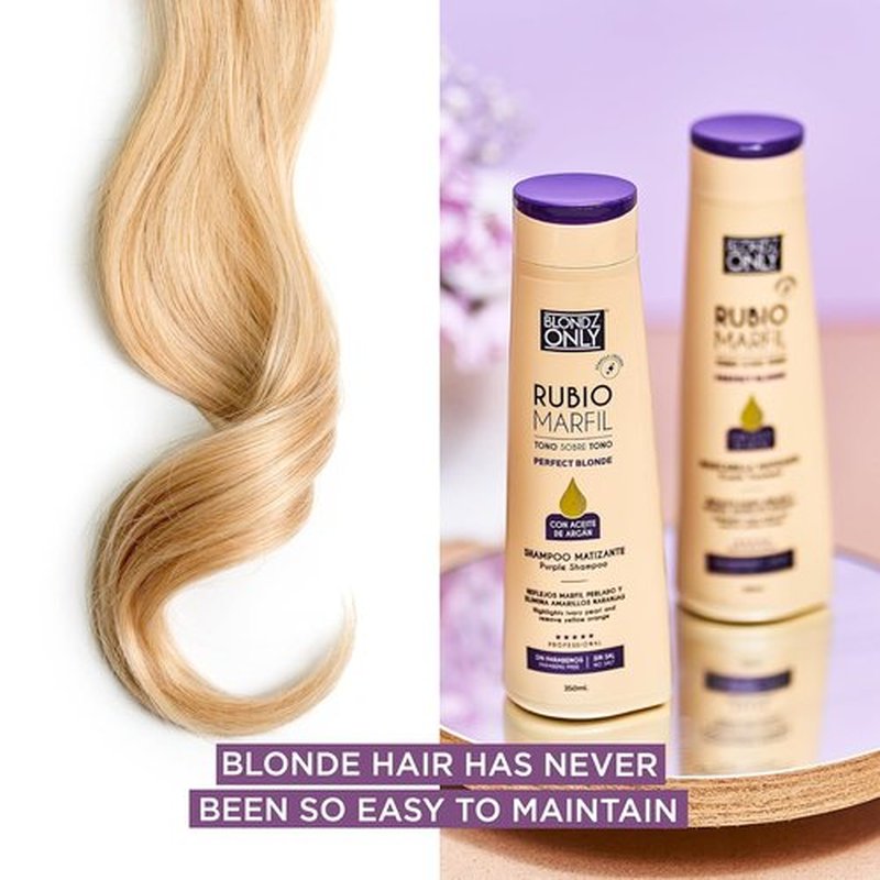 Rubio Marfil Purple Toning Hair Mask - Eliminates Brassiness & Neutralizes Yellow Tones | 11.8 Fl Oz