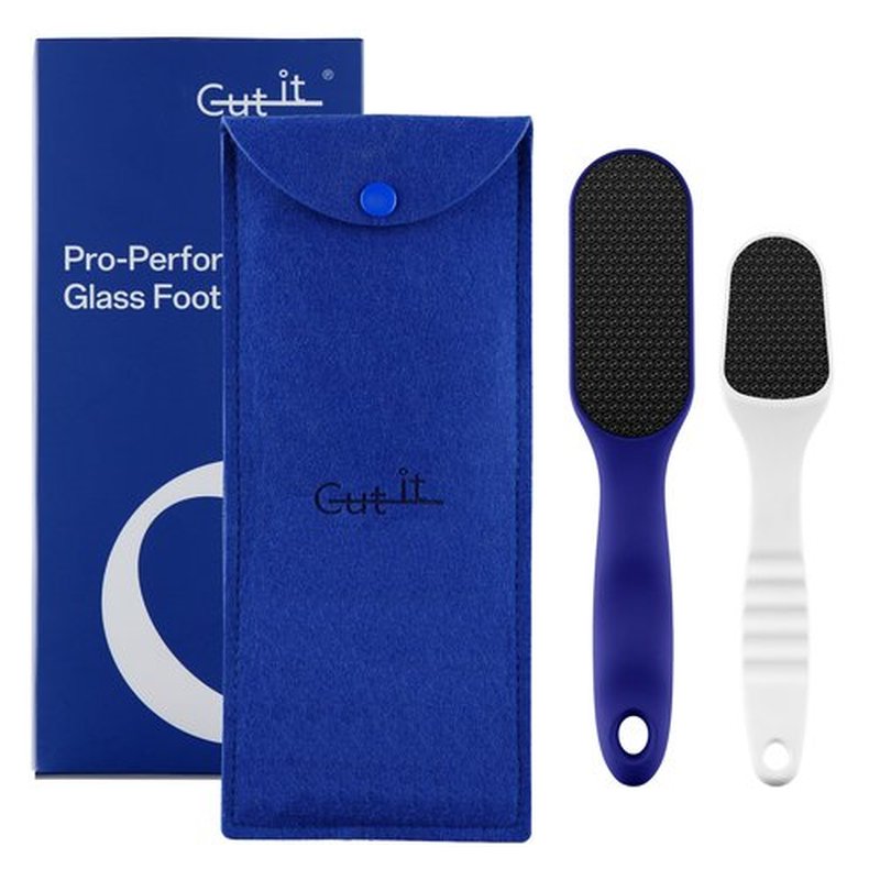 Glass Foot File 2 Packs, Nano Glass Foot Files Callus Remover, Glass Foot File Heel Scraper for Cracked Heels, Washable Foot Rasp for Wet and Dry Feet - Foot Scraper for Shower Use