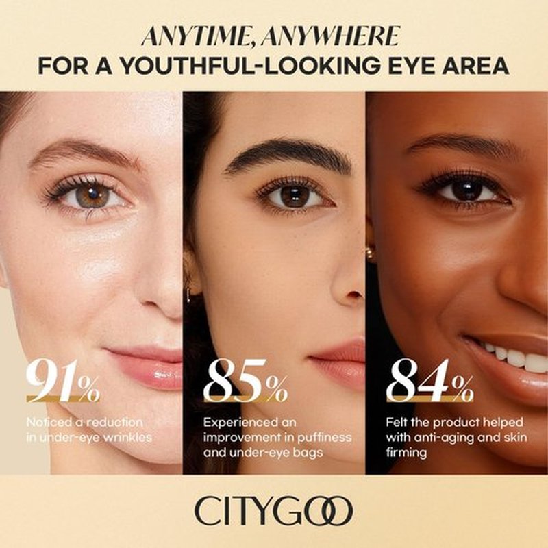 CITYGOO Retinol Eye Stick Hydrating: Dark Circle & Puffiness Balm with Retinol & Collagen - Anti Aging Wrinkle Cream For Women - Travel Friendly and Korean Skin Care (Retinol 10G)