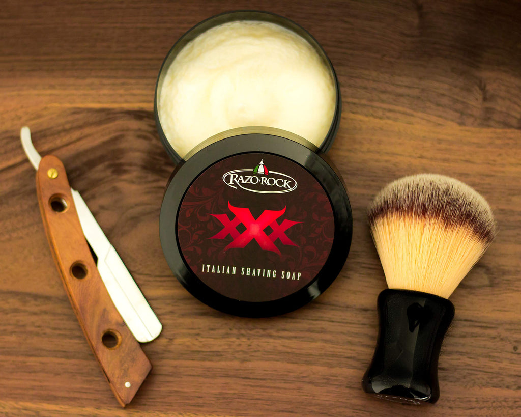RazoRock XXX Italian Shaving Soap: Artisan Made Shaving Soap for Men - Tallow Based Shave Cream Soap for Wet Shaving - Rich, Creamy Lather and Classic Italian Barber Shop Scent - 5 Fl Ounces (150 ML)