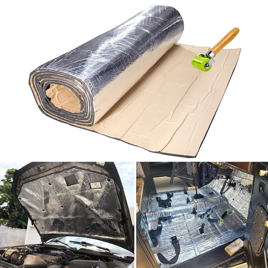 DREAMIZER 393mil(10mm) 21sqft Car Heat Sound Deadening Insulation Mat Automotive Sound Deadener Noise Insulation and Vibration Dampening Material for Auto Hood Engine Roof Door and Trunk with Roller