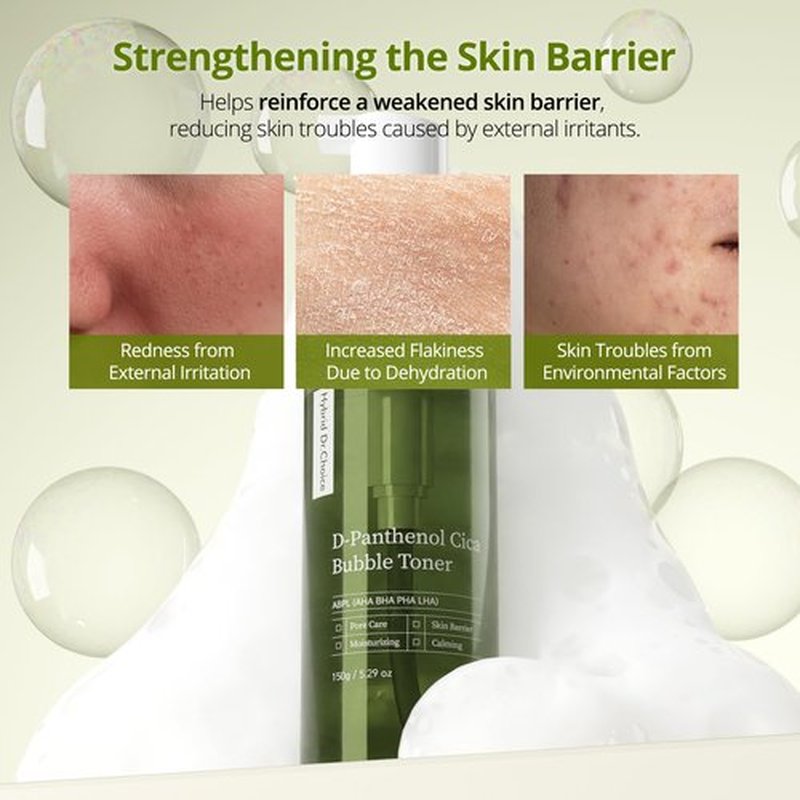 Hybrid Dr.Choice D-panthenol CICA All-Purpose Bubble Skin Toner 150ml AHA BHA PHA LHA Pore Sebum Care Natural Plant Extracts Bubble German Dermatest Excellent