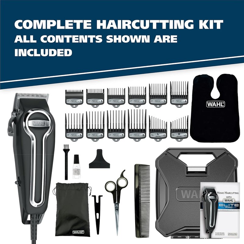 Wahl USA Elite Pro Hair Clipper - High-Performance Corded Grooming Kit for Men | Model 79602M