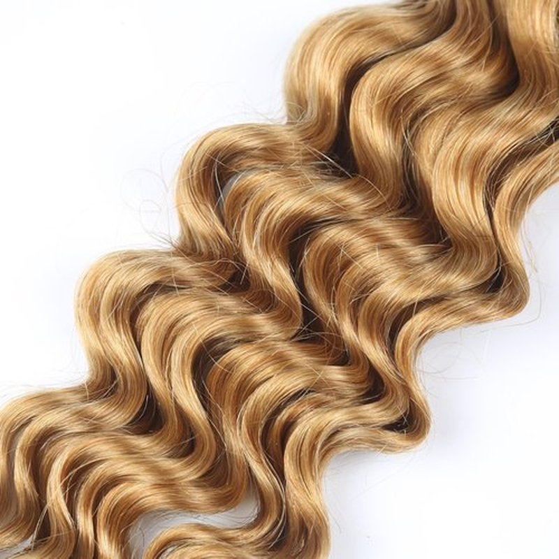 Leruikair Deep Wave Human Braiding Hair 50g Per Bundle 2 Pcs Total 100g 20 Inch Color 27# Honey Blonde Brazilian Virgin Bulk No Weft Braiding Human Hair for Black Women