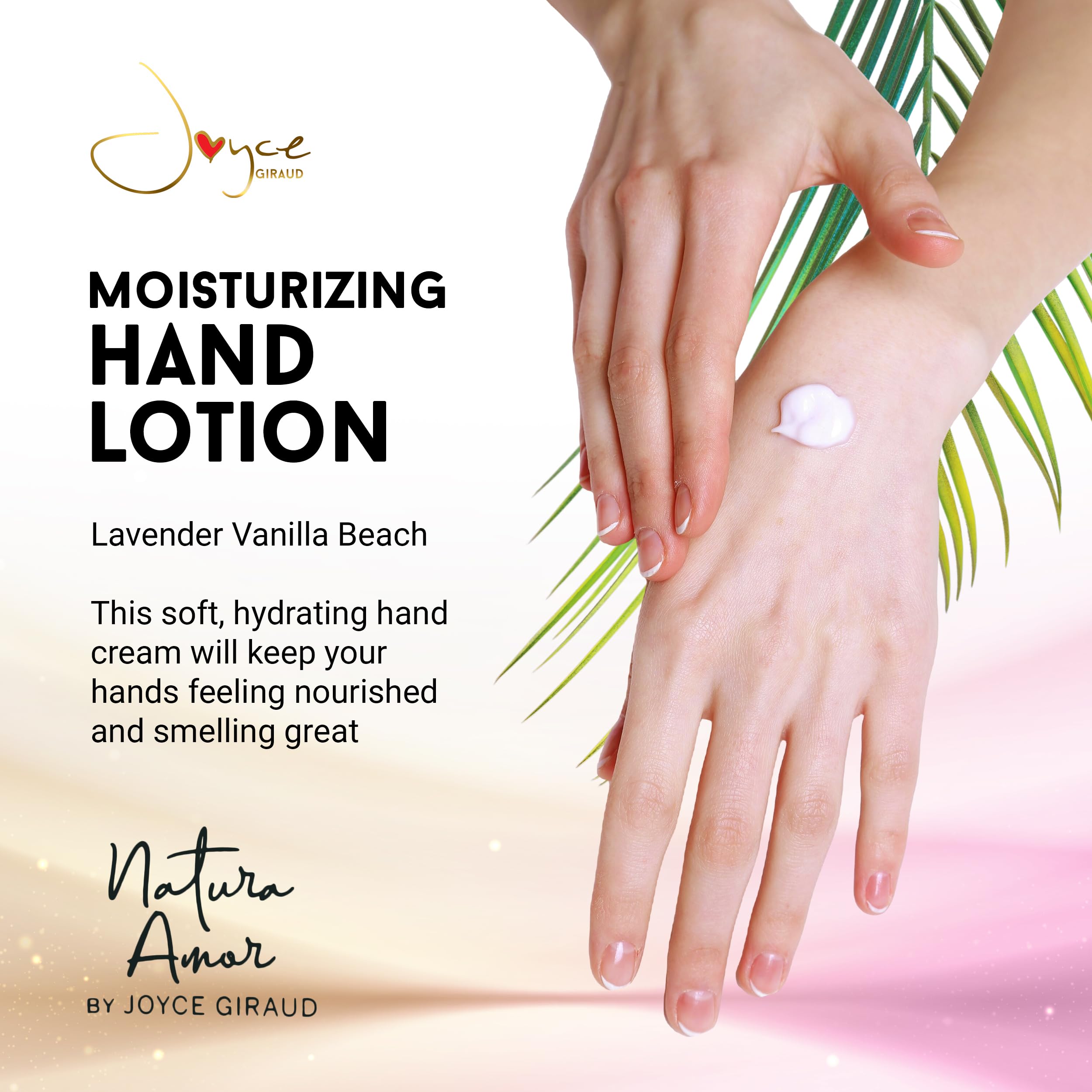 Miracle Elixir Collection Joyce Giraud Moisturizing Hand Lotion for Dry Hands, Lavender Vanilla Beach, Non-Greasy, 4 Oz
